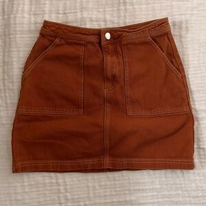 Francesca's Collections Rich Brown Mini Skirt
